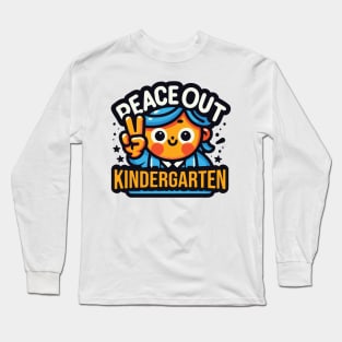 Peace Out Kindergarten Funny Last Day Of School Long Sleeve T-Shirt